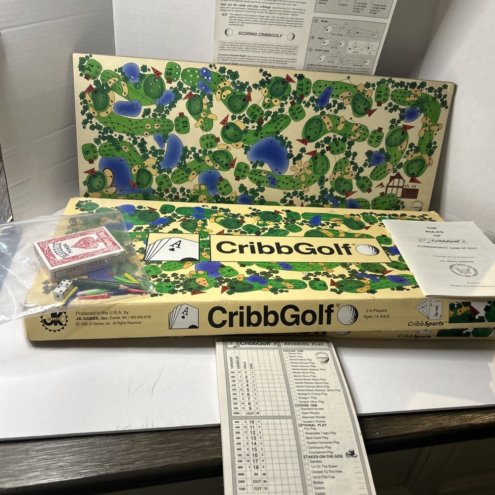 VINTAGE CribbGolf Cribb Golf JK Games 1992 Cribbage Golf Board Game